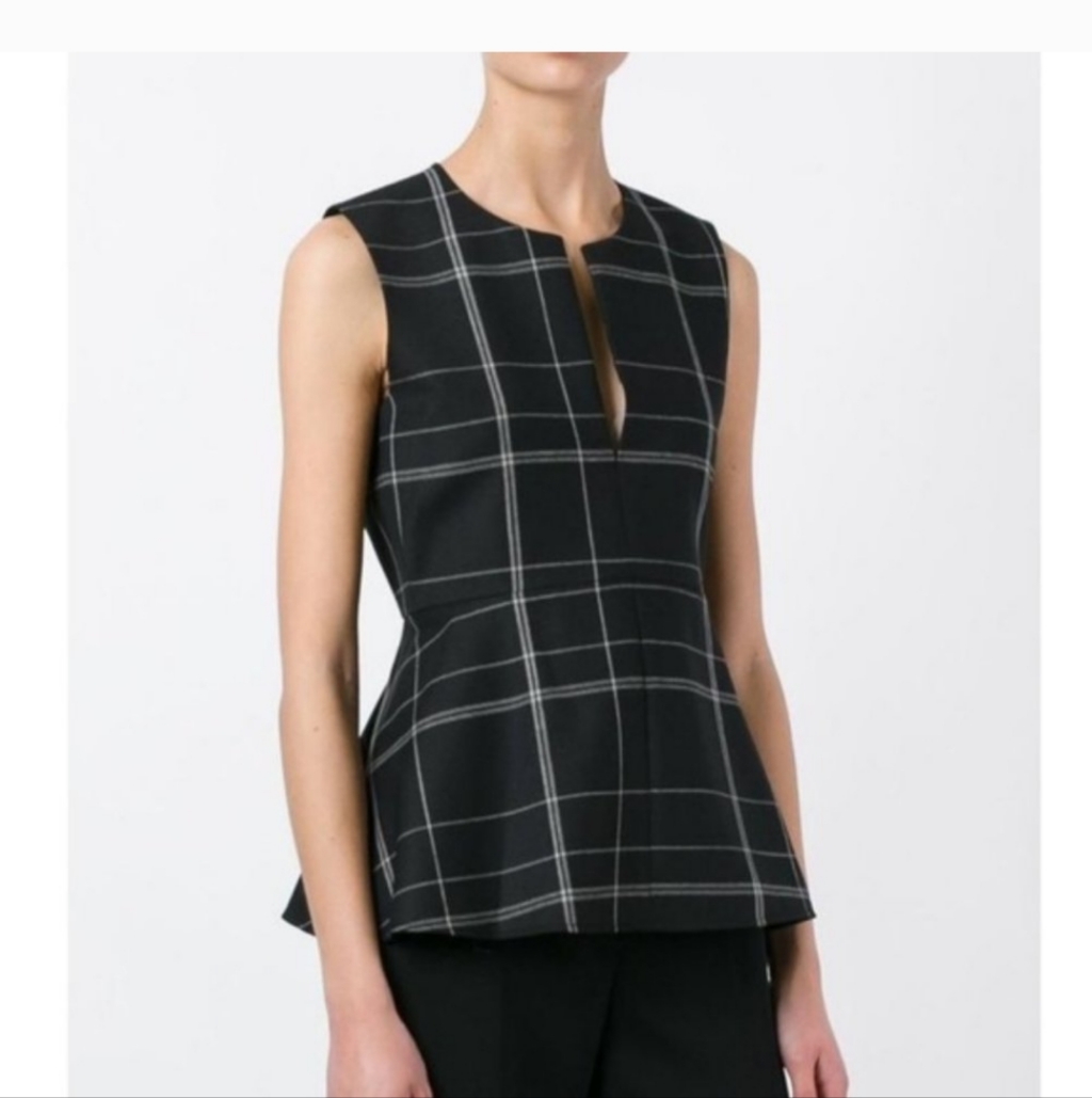 Theory Ralnaka B Burren Check Top Szs Small